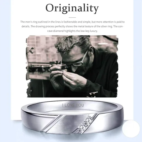 Miniatura 4 de Juego de anillos de pareja a juego de amor sin fin para él y ella, diseño de corazón romántico de plata S925, anillo de compromiso