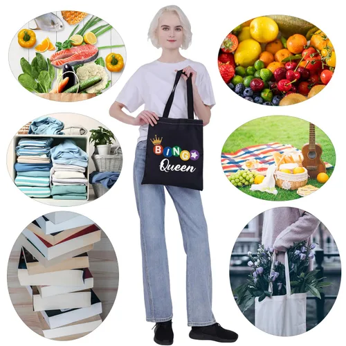 Miniatura 7 de MBMSO Bingo Queen Tote Bag Bingo Amante Regalos Divertidos Jugadores de Bingo Regalos Bingo Hombro Compras Bolsa de Bingo Juego de Jugador Regalo