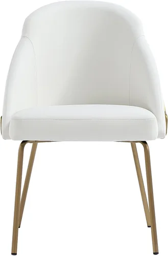Miniatura 14 de Manhattan Comfort Gracie - Juego de 1 sillas de comedor modernas de piel sintética, asiento tapizado de piel sintética, patas de acero, espuma