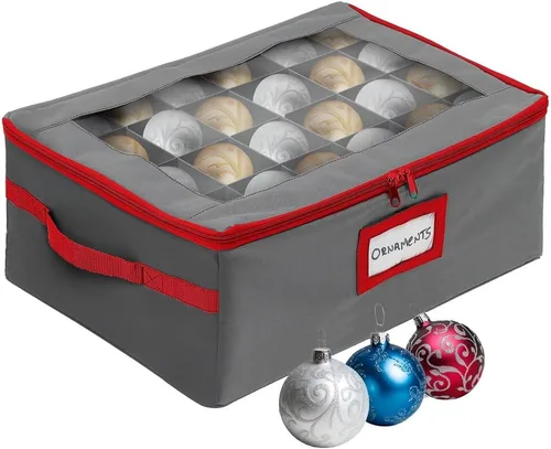 Miniatura 10 de HOLDN’ STORAGE - Caja de almacenamiento para adornos navideños con divisores - Capacidad para 48 adornos de hasta 3.0 pulgadas de diámetro, 2 Negro