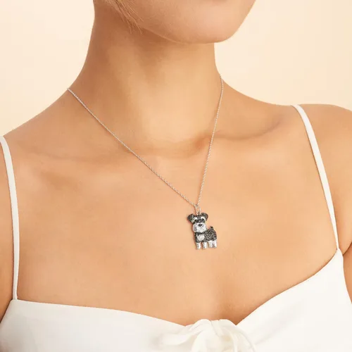 Miniatura 2 de Regalos para el día de San Valentín para ella, collar con colgante de raza de perro SCAMPER & CO para mujeres y niñas, dije de cachorro de piedra