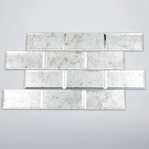 Miniatura 6 de Lovdeco Azulejo de espejo antiguo ligero, espejo biselado de metro de 3 x 6 pulgadas para pared de cocina y baño (40 unidades, 5 pies cuadrados)