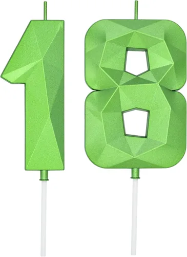 Miniatura 322 de DERVENTA Velas de cumpleaños con números grandes, 3D, color rosa, 3.7 pulgadas, decoración para tartas de fiesta, 1 pieza (número 3 rosa)