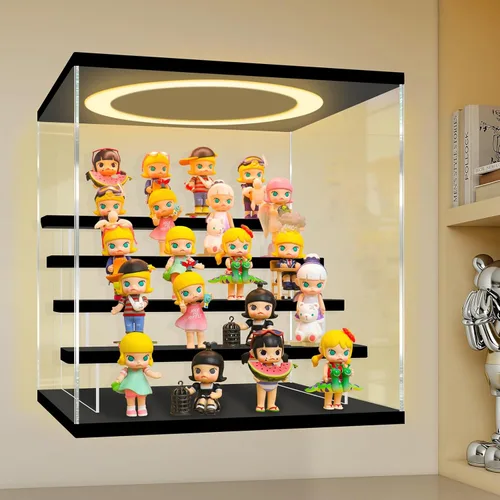 Miniatura 17 de LANSCOERY vitrina acrílica con iluminación LED, caja de exhibición de 5 niveles para coleccionables y figuras de acción, organizador transparente a