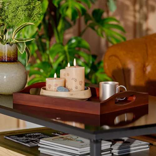 Miniatura 4 de Bandeja de Servir de Bambú Comfify - Elegante Bandeja Otomana para Entretenimiento y Decoración - Diseño Versátil y Elegante - Perfecta para Servir