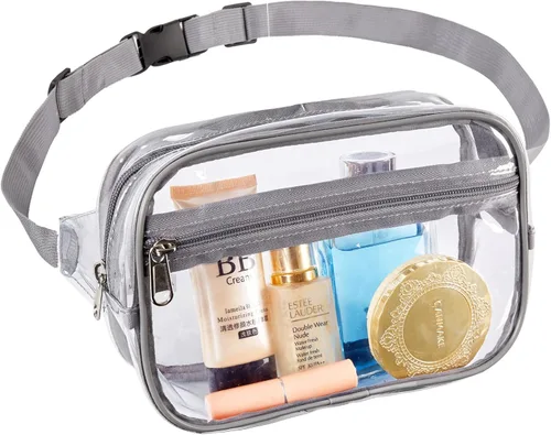 Miniatura 15 de Clearworld Riñonera transparente para mujeres y hombres, paquete de cintura aprobado por estadio con correa ajustable, bolsa de cinturón de moda