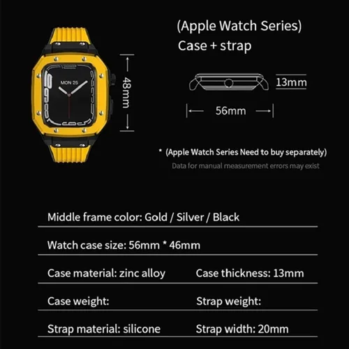 Miniatura 6 de Kit de modificación para iWatch Series 7 6 5 4 SE para Apple Watch Band Case de 1.732 in 1.772 in 1.654 in para Apple Watch Band de silicona + caja