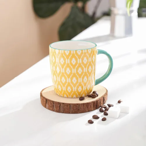 Miniatura 5 de Selamica Juego de 4 tazas de café de 10 onzas, tazas de café pequeñas de cerámica con asa, taza de café para capuchino latte cacao, té con leche
