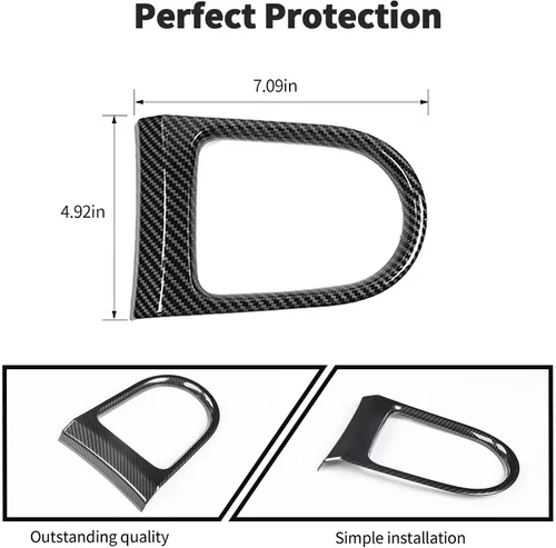 Miniatura 5 de JeCar Cubierta interior del panel de cambio de marchas de fibra de carbono Mustang Ajuste para Ford Mustang 2015-2023