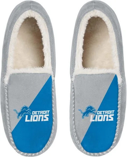 FOCO NFL - Pantuflas tipo mocasín unisex para adultos, con licencia oficial, con logotipo primario, con forro de sherpa