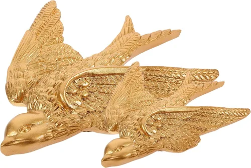 Miniatura 6 de Garneck 4 piezas de un par de golondrinas montadas en la pared, adornos de Navidad, pájaros artificiales, escultura, decoración de pared, adorno