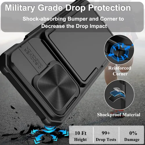 Miniatura 5 de BXYJY Funda tipo cartera para iPhone 15 Pro con tarjetero (4-5 tarjetas) y cubierta deslizante para cámara y soporte, protección contra caídas