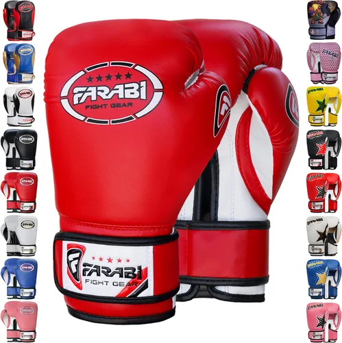 Miniatura 7 de Farabi - Guantes de boxeo para niños, para Muay Thai, Kick Boxing, entrenamiento, MMA, saco de boxeo