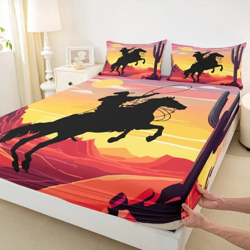 Miniatura 17 de Bonita sábana bajera ajustable para niños, tamaño individual, juego de ropa de cama rústica de pollo, decoración de dormitorio para niños y adultos