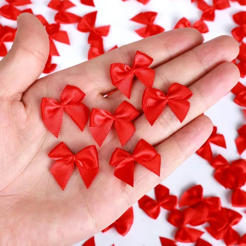 Miniatura 4 de WHQXFDZ 160 lazos de cinta de satén rojos para manualidades, lazos de Navidad para bodas, cumpleaños, árbol de Navidad, manualidades, decoración