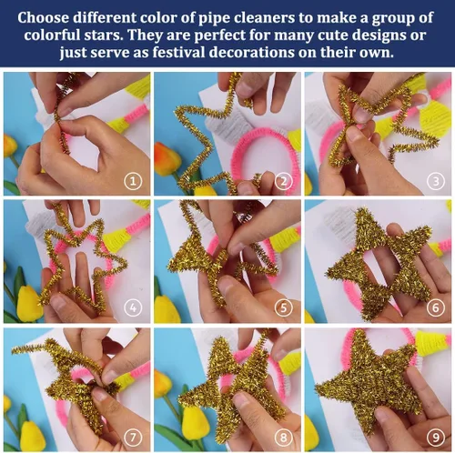 Miniatura 4 de Limpiadores de tuberías, limpiadores de tuberías para manualidades, manualidades y artesanías, manualidades, suministros para manualidades, Purpurina