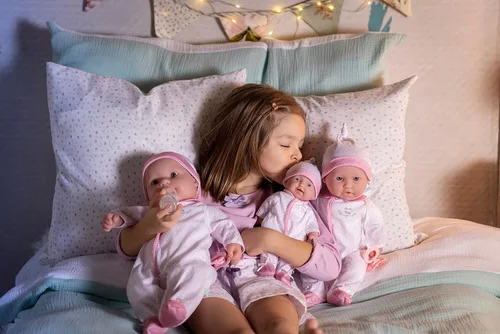 Miniatura 5 de JC Toys La Baby Caucasian - Muñeca bebé pequeña de cuerpo suave de 20 pulgadas Lavable Traje floral rosa extraíble con sombrero, chupete y Rosa