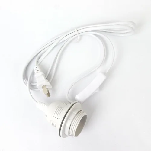 Efavormart - Juego de 3 cables de luz colgante enchufables, enchufe de lámpara colgante E27 con interruptor de encendido/apagado, extensión blanca
