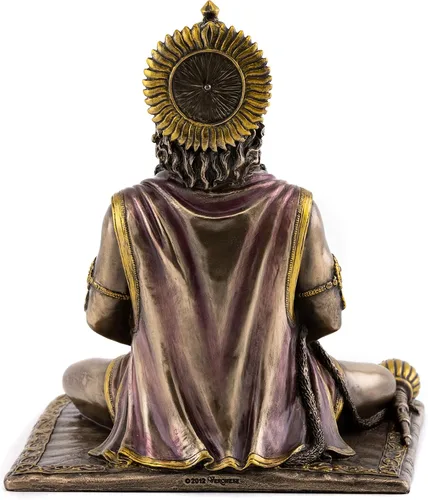 Miniatura 3 de Top Collection Hanuman - Estatua hindú de Dios de la Fuerza en bronce fundido en frío de primera calidad, figura coleccionable de 7.5 pulgadas