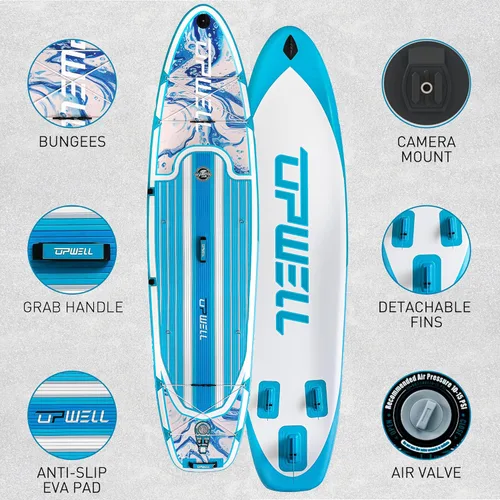 Miniatura 2 de UPWELL Tabla de remo de pie de 10 pies 6 pulgadas / 11 pies para jóvenes y adultos, tabla de remo inflable con diseño estable, accesorios de SUP