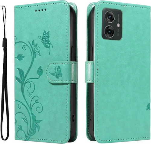 Miniatura 177 de Funda para Motorola Moto E22/E22i, piel sintética, con tarjetero y correa para la muñeca, a prueba de golpes, funda magnética para Motorola Moto Rojo
