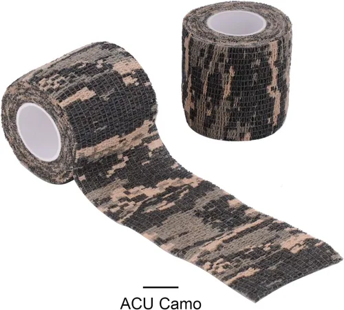 Miniatura 3 de Cinta envolvente autoadhesiva de camuflaje para protección de 5 cm x 4,5 m. Cinta de camuflaje discreta de tela no tejida. Vendaje elástico