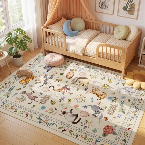 Miniatura 51 de Unirea Alfombra pequeña lavable beige de 2 x 3 para puerta de entrada interior, antideslizante, alfombra de entrada de animales suave para cocina