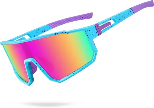 Miniatura 8 de Gafas de sol deportivas para niños, polarizadas, con protección UV400, para niños y niñas, para béisbol, softbol, ciclismo Lentes rojas con montura