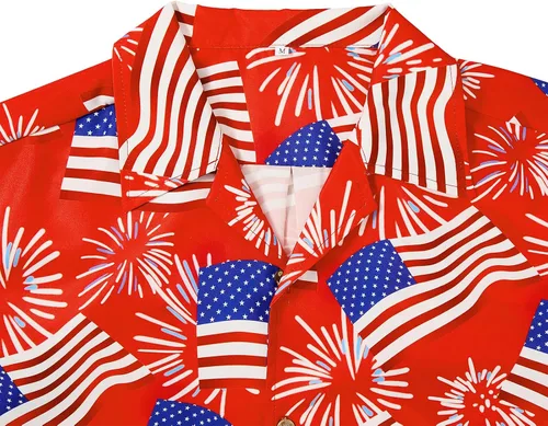 Miniatura 12 de Camisa hawaiana para hombre, con estampado floral, cómoda, con botones, casual, manga corta, ropa de playa para hombre