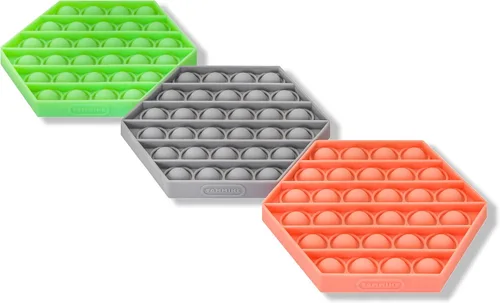 Miniatura 8 de TOMMIKE Juguete hexagonal de burbujas sensoriales para aliviar la ansiedad y el estrés, necesidades especiales, autismo, aprendizaje, oficina
