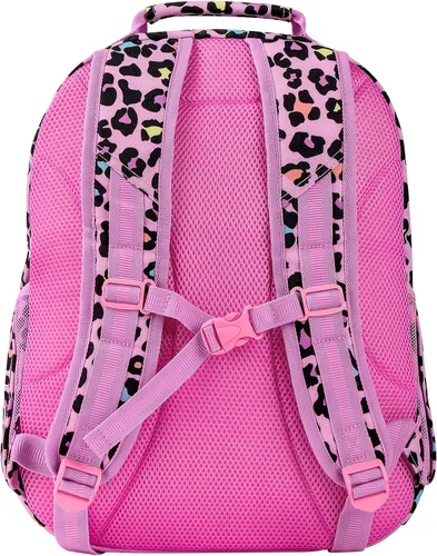 Miniatura 6 de Choco Mocha Mochila de escuela primaria de 17 pulgadas para niños, rosa (Leopard-pink)