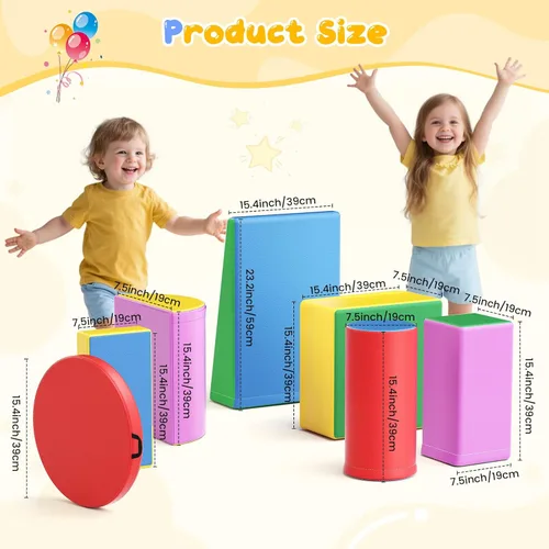 Miniatura 7 de Lischwert Bloques de escalada de espuma, juguetes de escalada suaves para niños pequeños, juego de espuma de 9 piezas para gatear y escalar con Verde