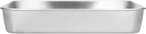 Miniatura 8 de Bandeja para asar, bandeja rectangular de acero inoxidable para hornear y estante para cocinar hornear (9.3 x 6.9 x 2.0 in)
