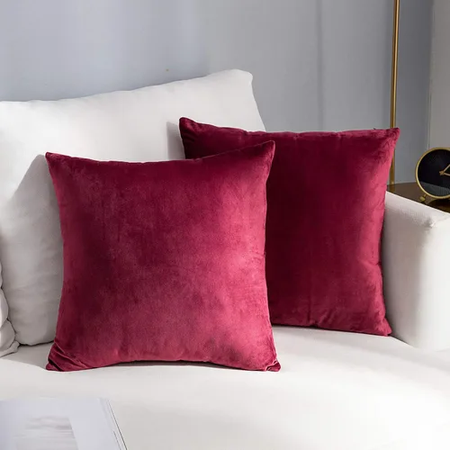 Miniatura 61 de Stellhome - Juego de 2 fundas de almohada de terciopelo Rosa claro