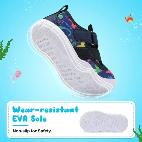 Miniatura 5 de JIASUQI Zapatos de agua para bebés y niños pequeños, sandalias de agua de secado rápido para niños pequeños, zapatos de playa y piscina