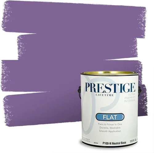 Miniatura 12 de PRESTIGE Pinturas de pintura interior e imprimación en uno, 1 galón, plano, combinación comparable de Sherwin Williams* Kimono Violet*