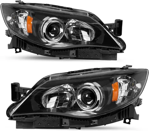 Miniatura 12 de SOCKIR - Conjunto de faros delanteros halógenos compatible con Subaru Impreza WRX Outback Sport 2008-2011, faro proyector con carcasa cromada