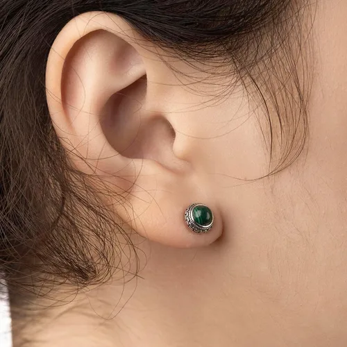 Miniatura 95 de Aretes de plata de ley con piedra natal de cristal real, joyería para mujer, moda occidental 925, envejecida, bohemia, hecha a mano, el mejor regalo
