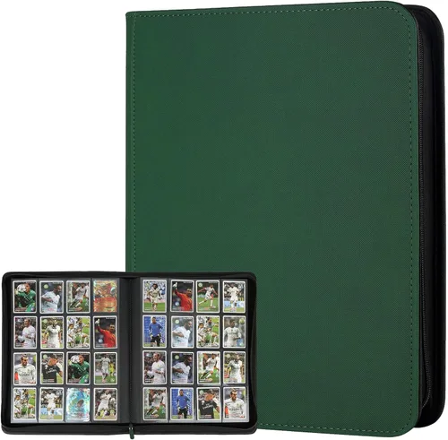 Miniatura 76 de GERMUN Carpeta de tarjetas de poliuretano, 16 bolsillos, carpetas de soporte premium para más de 1000 tarjetas, álbum de bolsillo de doble cara