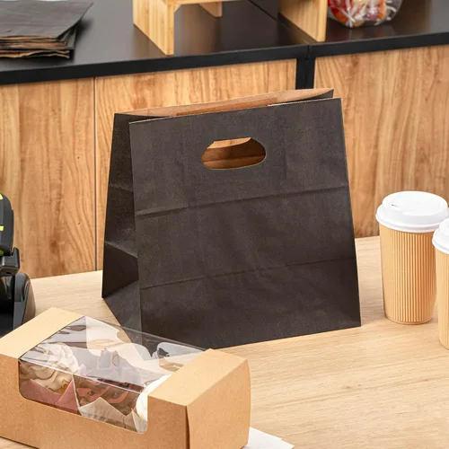 Miniatura 8 de Bag Tek Rectangle Paper Take Out Bag - with Handles - 11" x 7" x 11" - 100 count box
