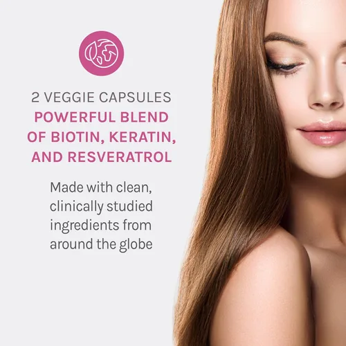 Miniatura 4 de Tratamiento de queratina de Reserveage Nutrition con biotina y resveratrol para cabello, AA1140, 1, 1