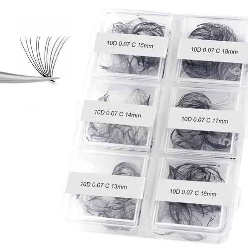 Miniatura 161 de Extensiones de Pestañas Rizo D 0.59-0.79 pulgadas Bandeja Mixta Seda Extensiones de Pestañas Clásicas Suministros Extensiones de Pestañas