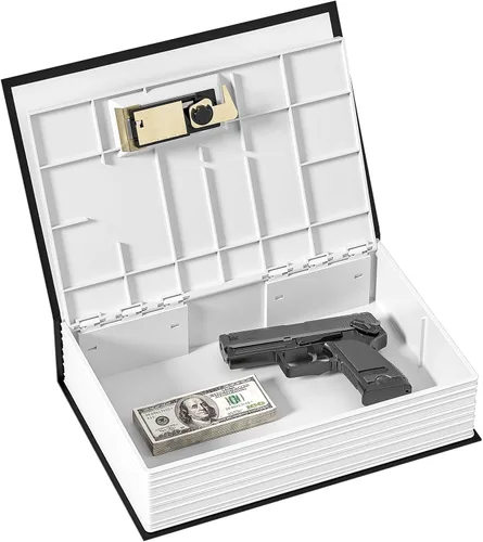Miniatura 3 de KMC Caja fuerte con cerradura de combinación, caja fuerte de metal con diseño de diccionario para adultos, alcancía oculta para ahorrar dinero
