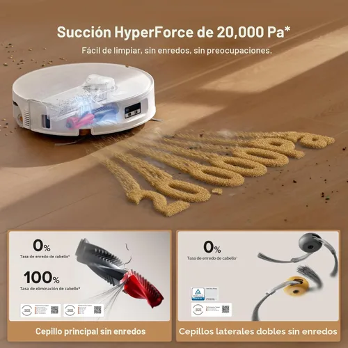 Miniatura 4 de roborock Qrevo - Robot aspirador y trapeador Curv 2, trapeador con rodillo autolimpiante en tiempo real SpiraFlow, 20,000 Pa, sistema dual sin