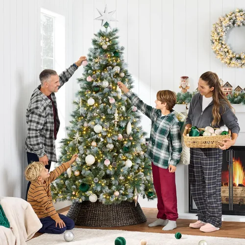 Miniatura 5 de Best Choice Products Árbol de Navidad artificial de pino escocés preiluminado de 4.5 pies, decoración festiva premium predecorada con 396 puntas