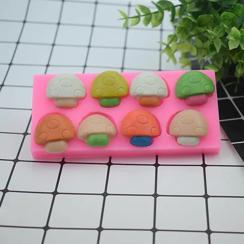 Miniatura 6 de Molde de silicona de 8 cavidades para hongos 3D para hacer dulces de fondant, moldes de chocolate, piruletas, postres, cubitos de hielo, goma