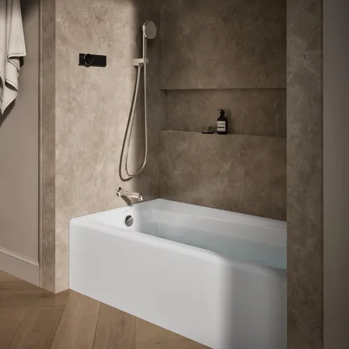 Miniatura 2 de KOHLER 505-0 Mendota - Bañera de hierro fundido de 60 x 32 pulgadas con drenaje izquierdo, bañera con delantal integral y soporte lumbar