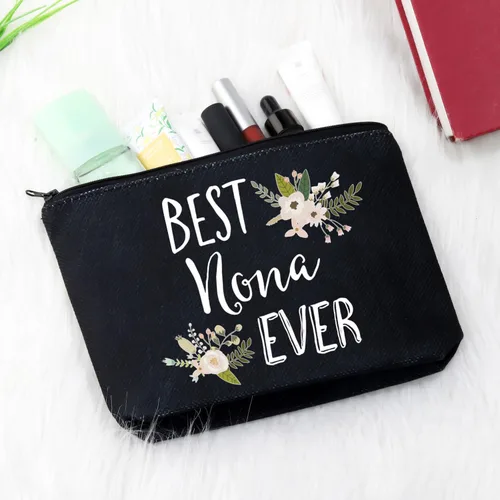 Miniatura 5 de GJTIM Divertido regalo de Nona para la abuela, la mejor bolsa de cosméticos Nona Ever de nietos, Negro