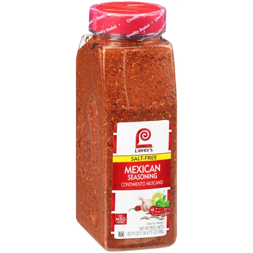 Lawry's Condimento mexicano sin sal, 20.75 onzas, un recipiente de 20.75 onzas de mezcla de especias mexicanas, perfecto para fajitas, carnes