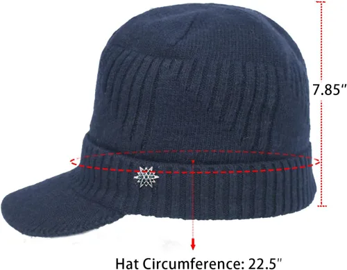 Miniatura 41 de Dahlia Gorro para hombre con visera - lana, sombrero de invierno con borde, forro polar